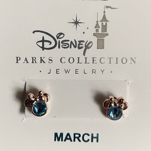 Disney March Birthstone Birthday Minnie Mouse Earrings - Picture 1 of 1